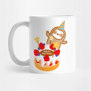 Cute Birthday Cake Sloth Mug